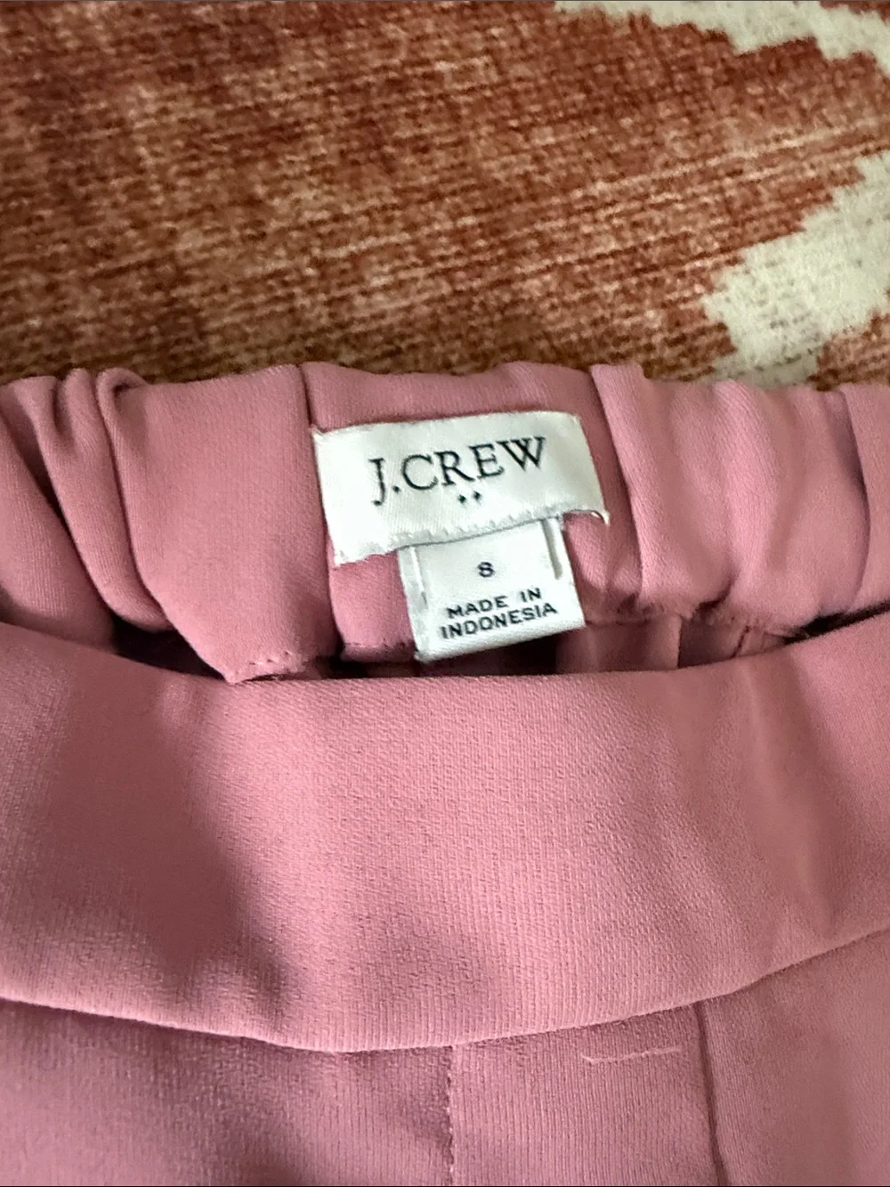J. Crew Pink Straight-Leg Trousers